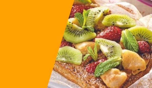 Receta de Tortilla Dulce de Kiwi, Fresas y Pera